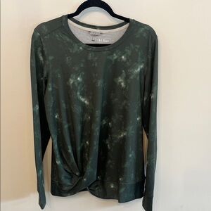L.L. Bean Women's Forest Green Tie-Dye Long Sleeve Tee
